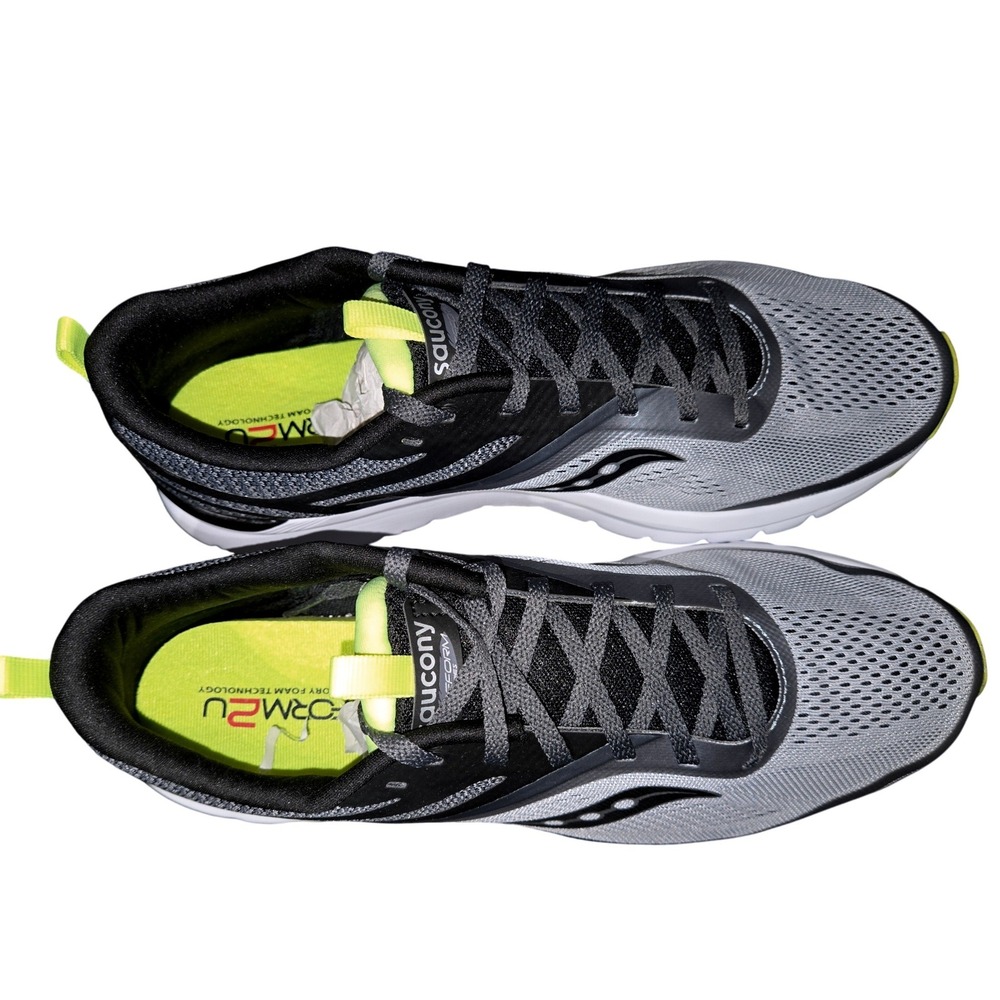 Saucony Liteform Miles Mens Running Shoes Gray Black Citron S40007-2 Size 11.5 - Picture 8 of 11